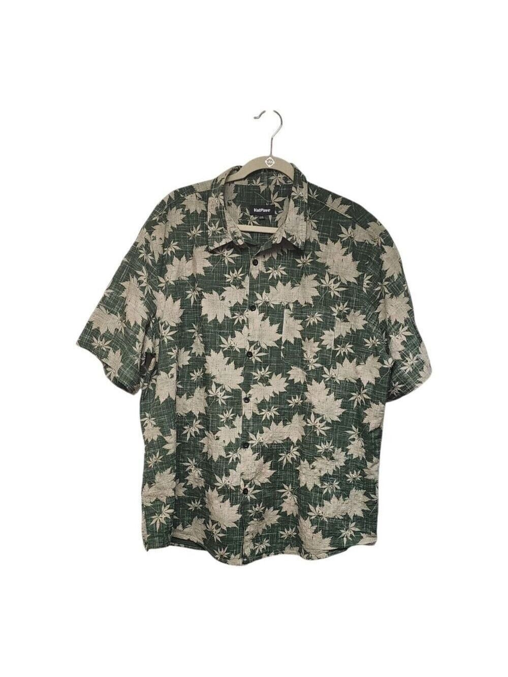 MEN'S VATPAVE SHORT SLEEVE FLORAL GREEN SHIRT SIZE XXL